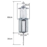 Felinar Funerar Dublu ZN cu Sticla + Picior 30CM - Img 5
