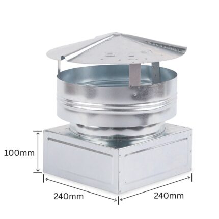 Pălărie de protecție antivânt pentru ventilație 240x240 mm - Img 1