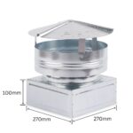 Pălărie de protecție antivânt pentru ventilație 270x270 mm - Img 1