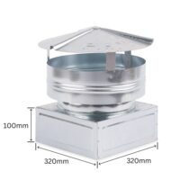 Pălărie de protecție antivânt pentru ventilație 320x320 mm - Img 1