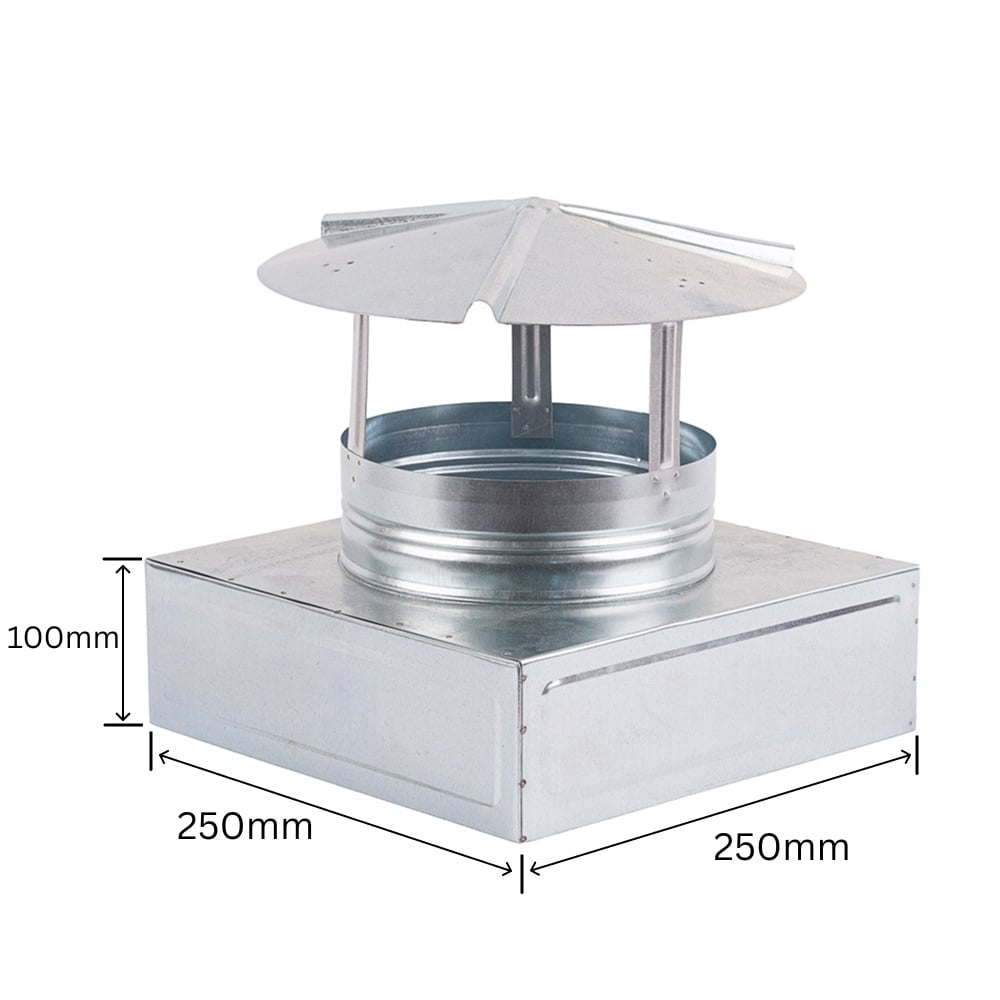 Pălărie de protecție pentru ventilație 250x250 mm - Img 1
